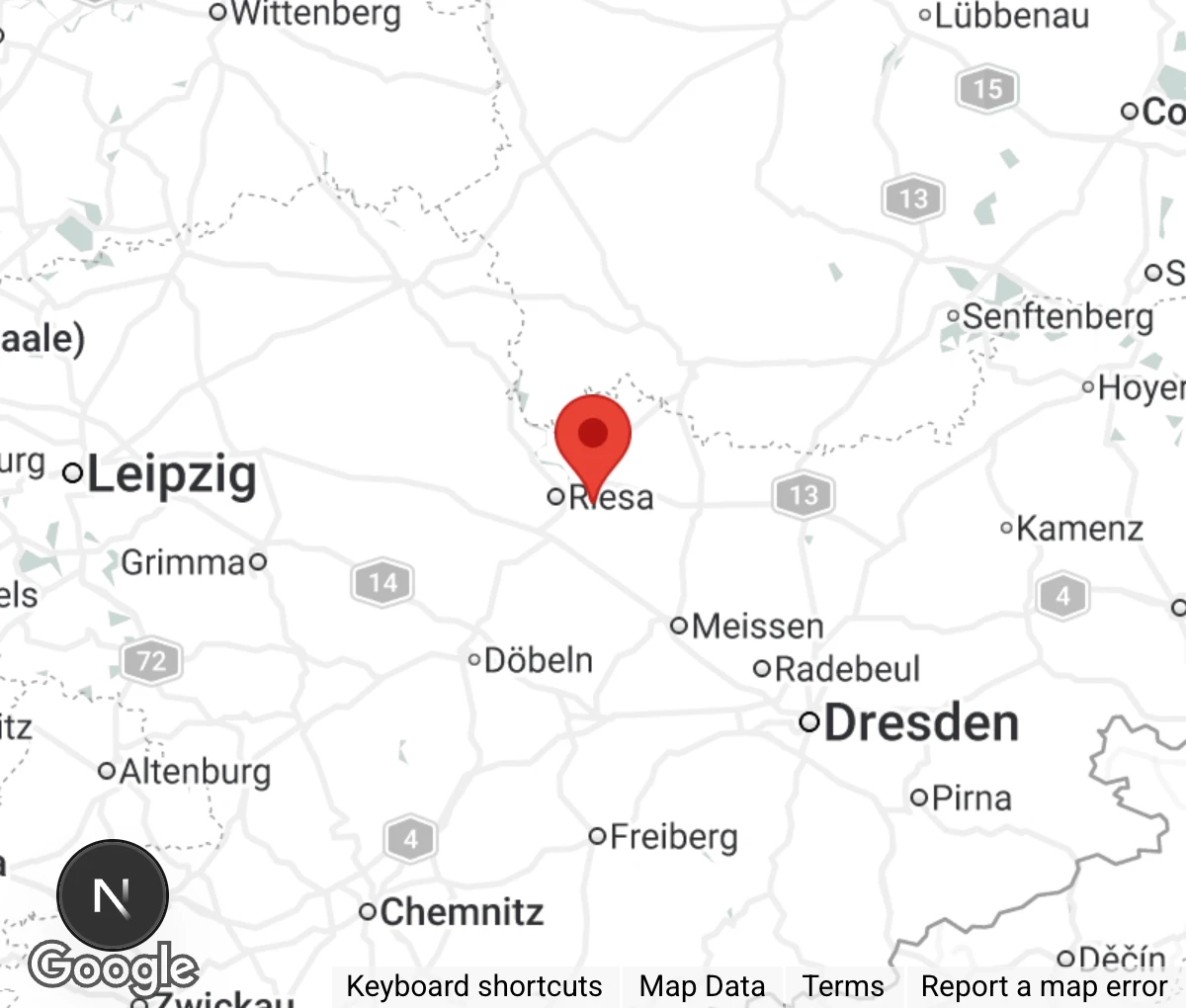 Map showing location of Tierheim 'Elbaue' Riesa