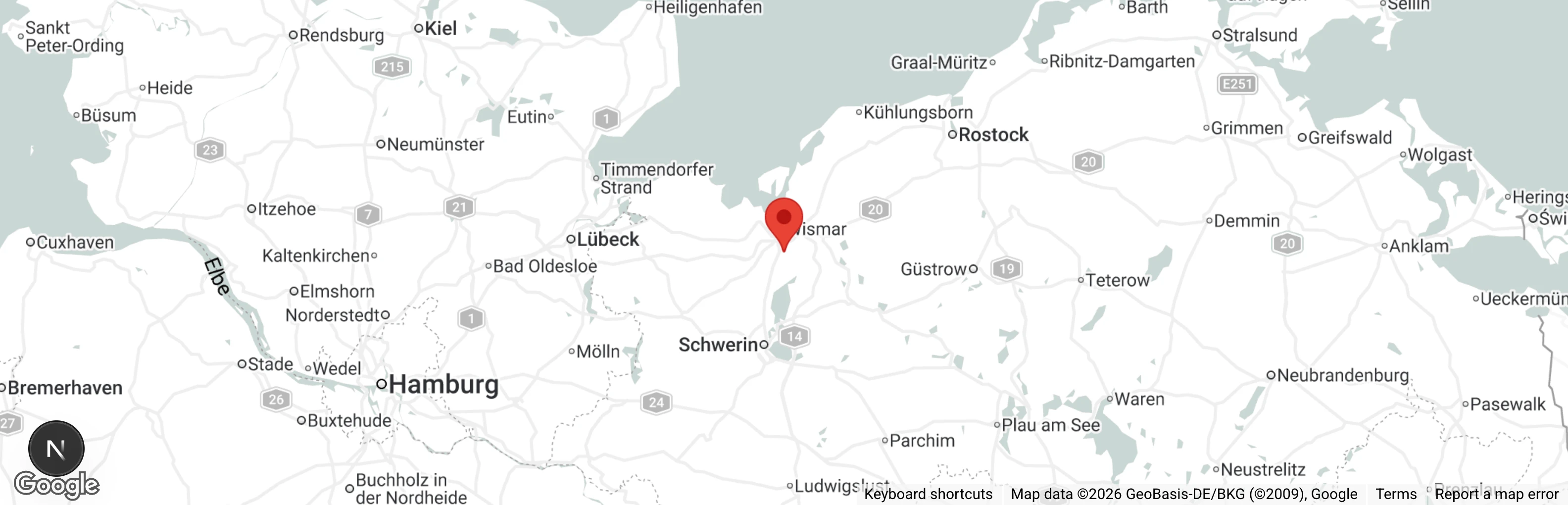 Map showing location of Tierheim Dorf Mecklenburg