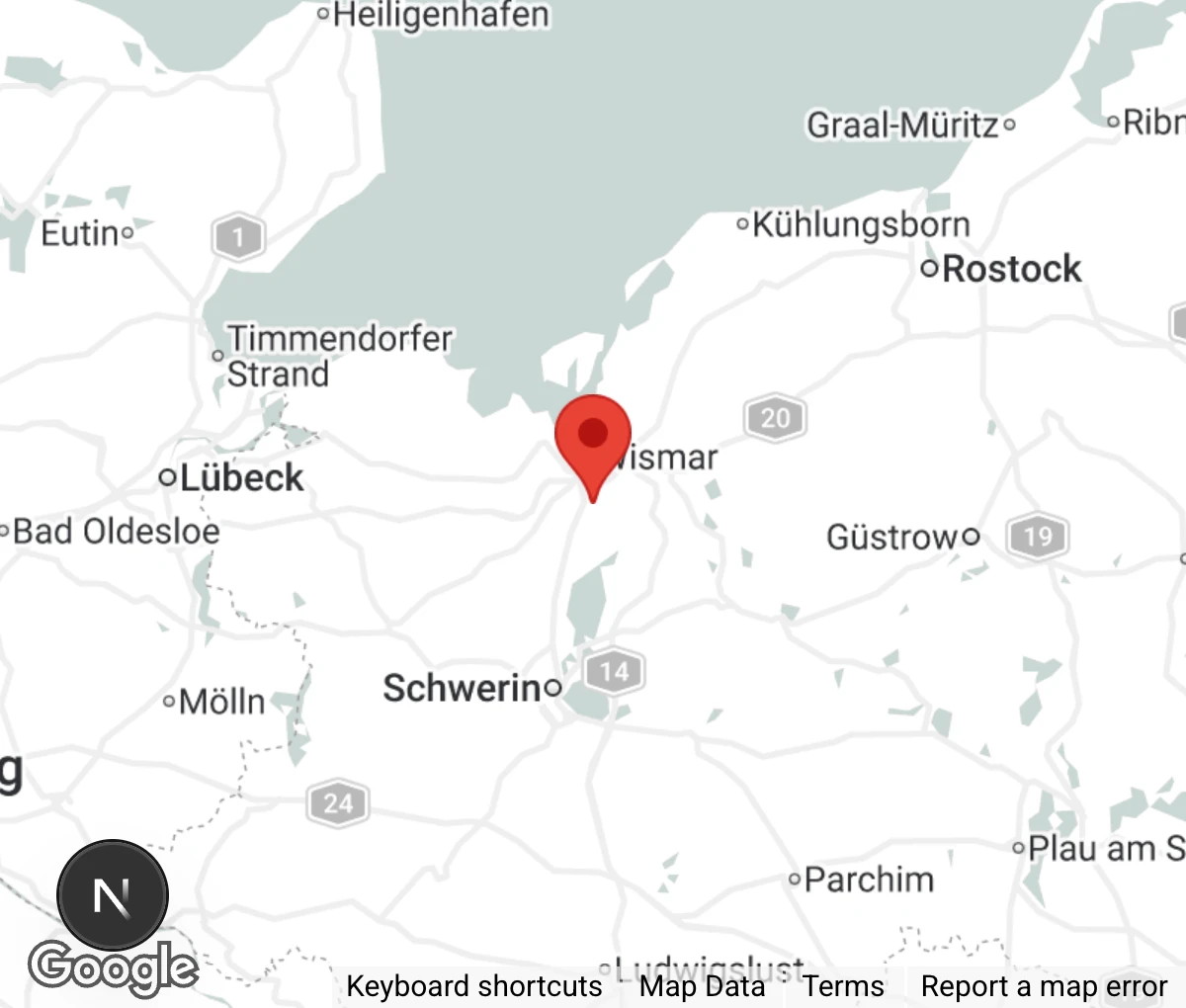 Map showing location of Tierheim Dorf Mecklenburg