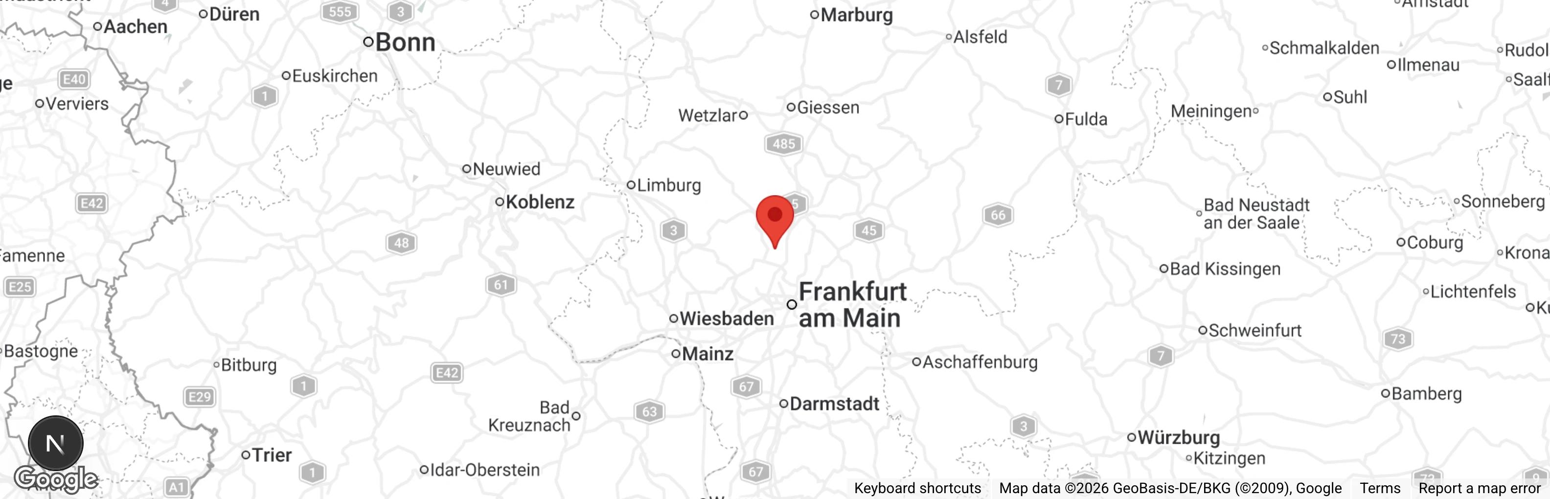 Map showing location of Tierschutzverein Bad Homburg e.V.
