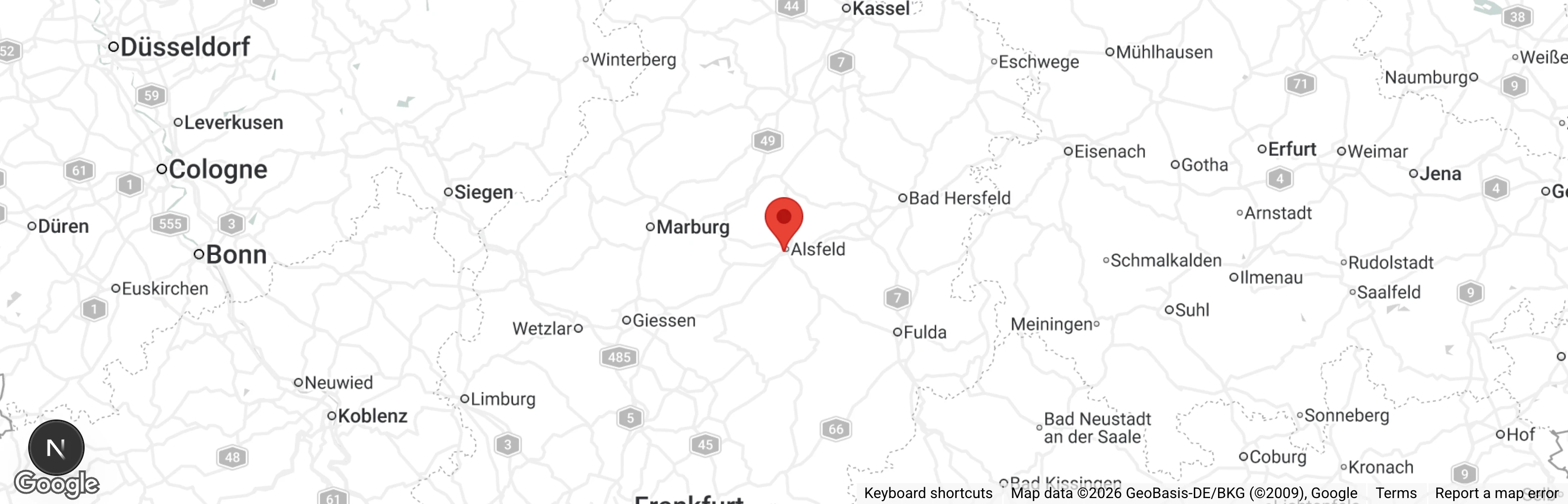 Map showing location of Tierheim Alsfeld