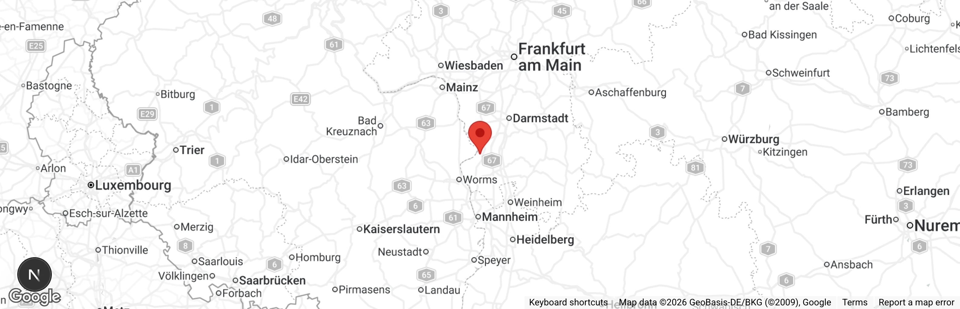 Map showing location of Tierheim Gernsheim/Rhein