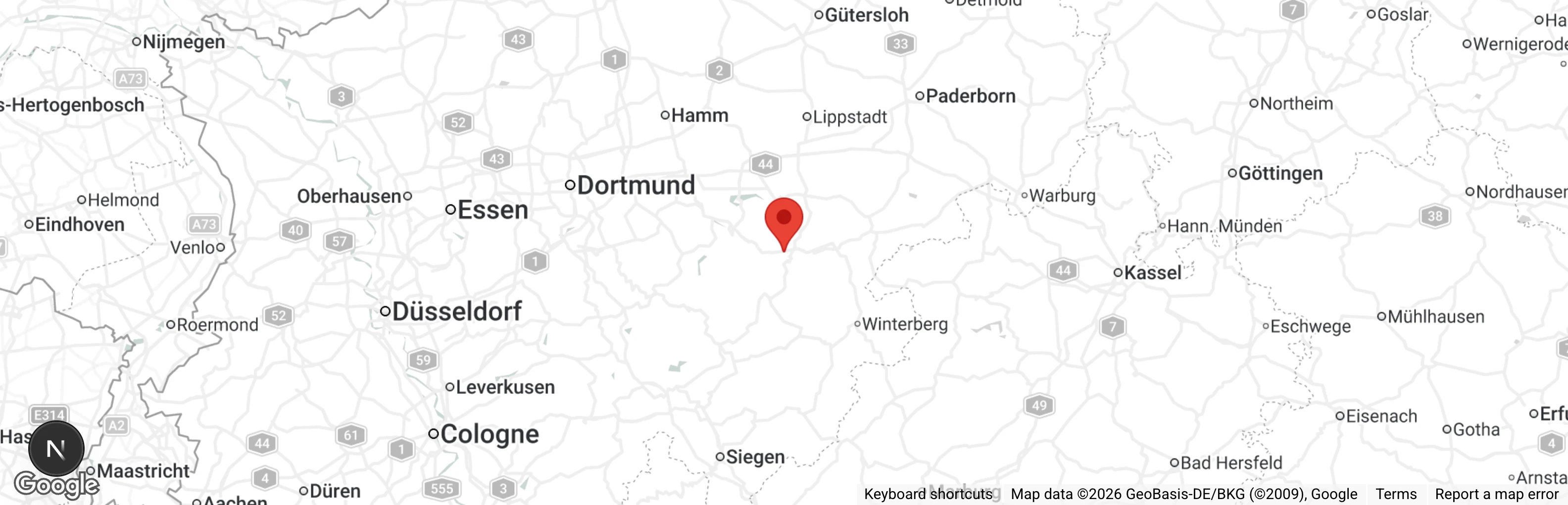 Map showing location of Tierheim Meschede-Enste