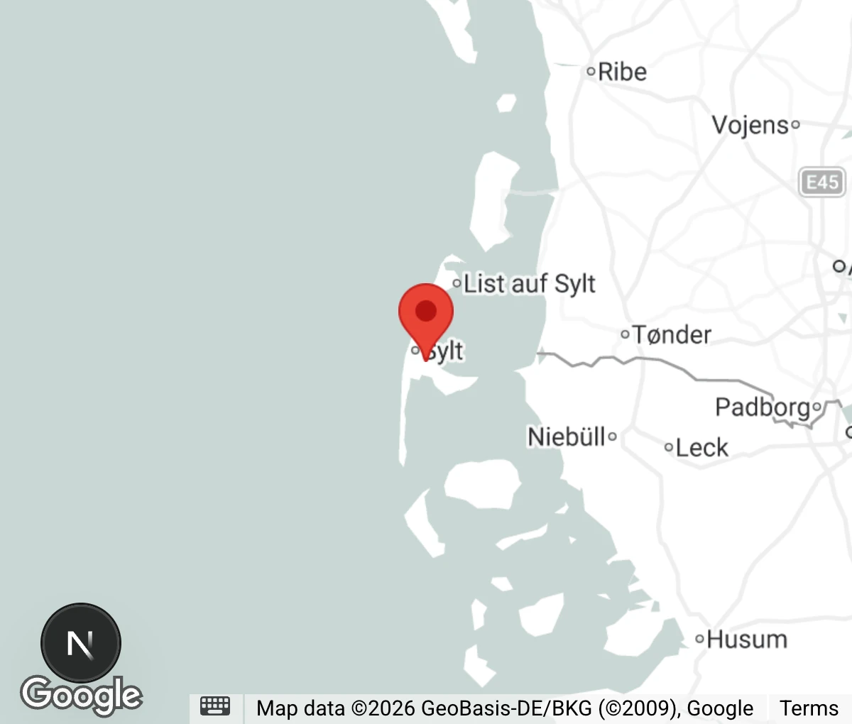 Map showing location of Tierheim Sylt