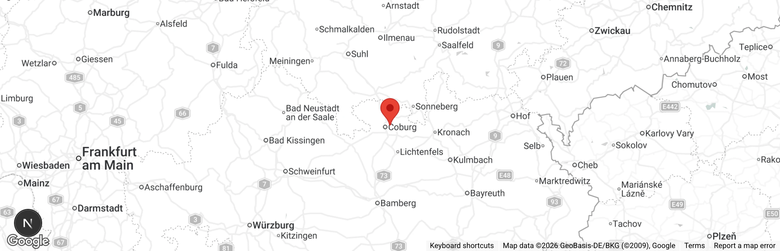 Map showing location of Tier- u. Naturschutzverein für Coburg u.U. e.V.