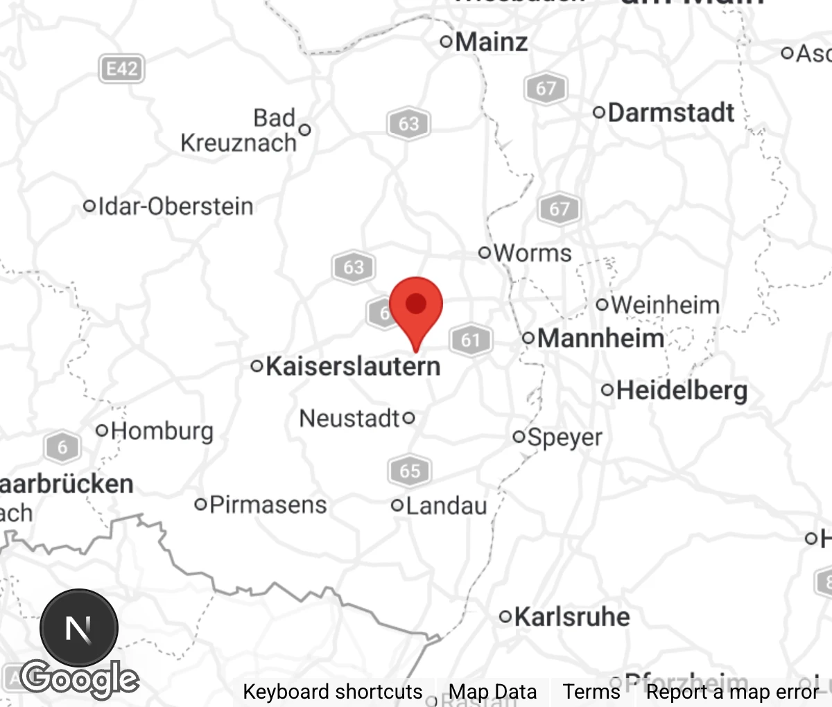 Map showing location of Tierschutzverein 'Bürger gegen Tiermissbrauch e.V.' Bad Dürkheim