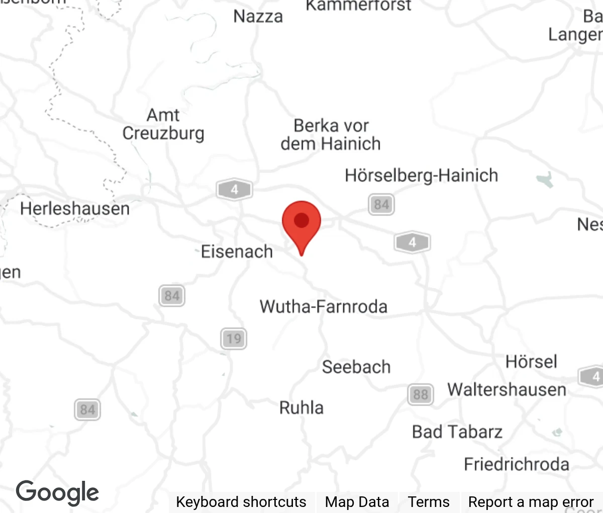 Map showing location of Tierschutzverein Eisenach und Umgebung e.V.