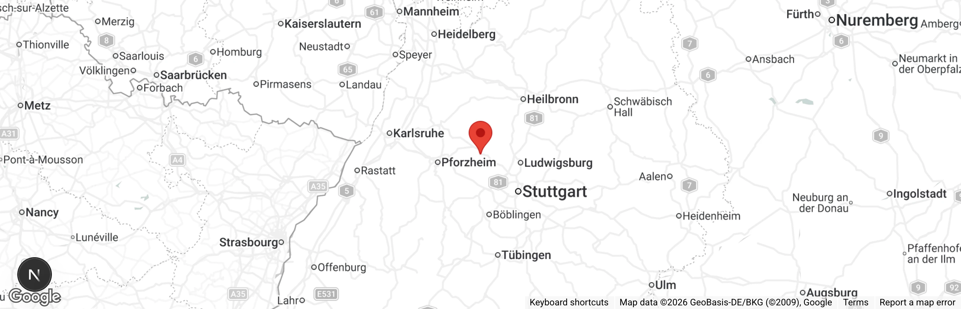 Map showing location of Tierheim Vaihingen Enz