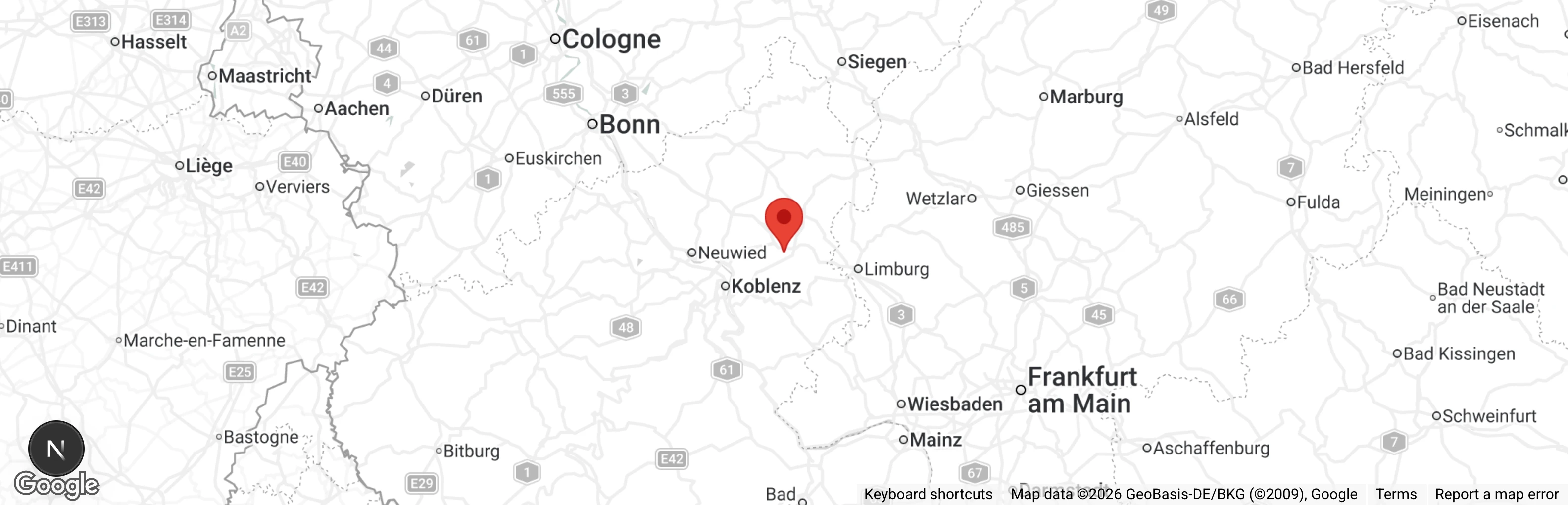 Map showing location of Mons & Tabor Tierschutz e.V.