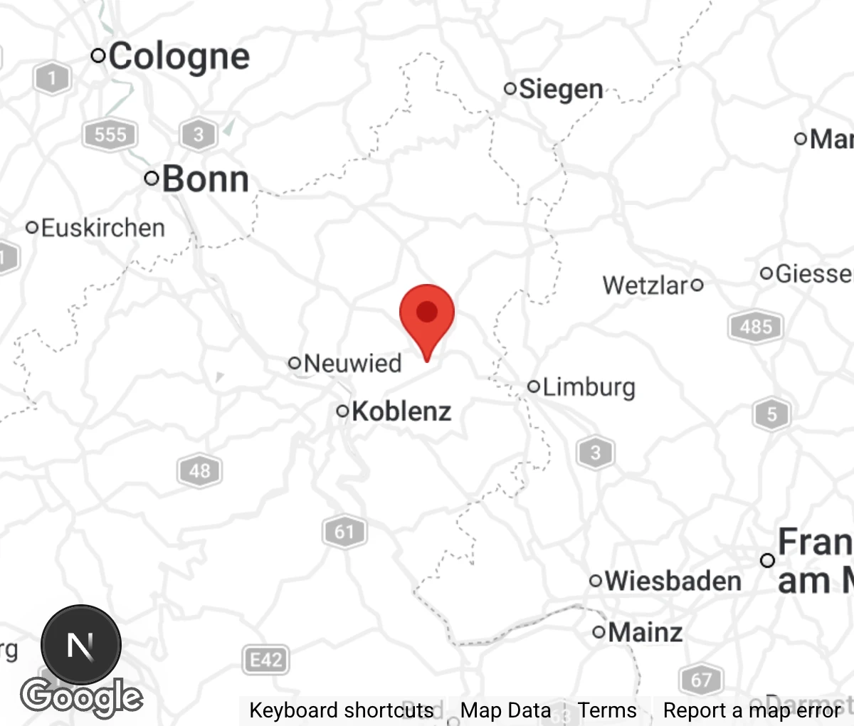 Map showing location of Mons & Tabor Tierschutz e.V.