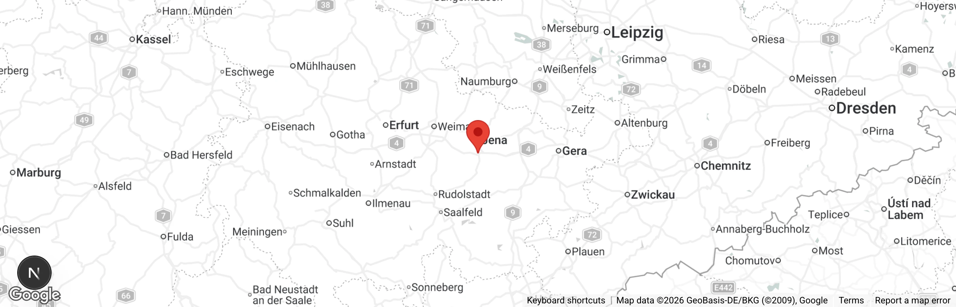 Map showing location of Tierheim Jena