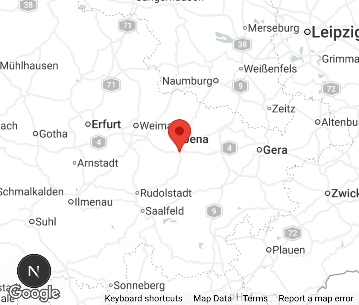 Map showing location of Tierheim Jena