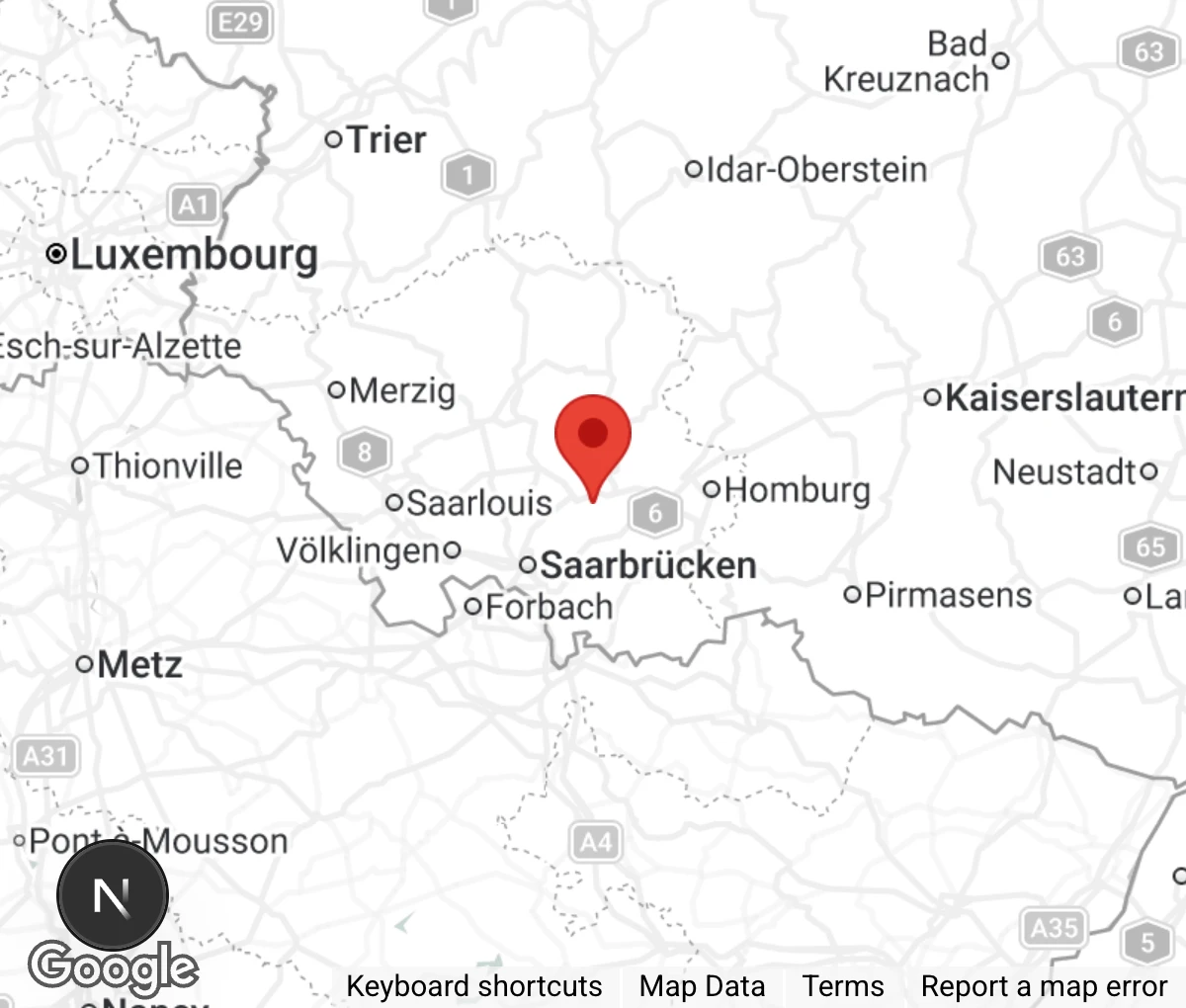 Map showing location of Tierschutzverein hoffen, retten, lieben e. V. 