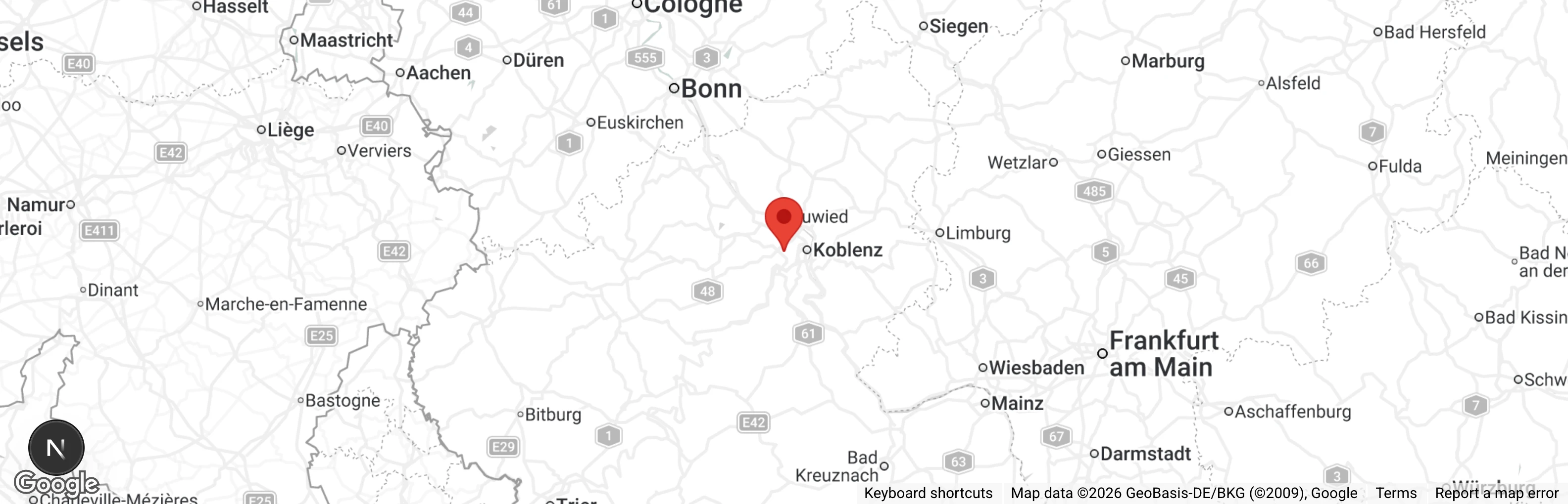 Map showing location of Tierheim Koblenz
