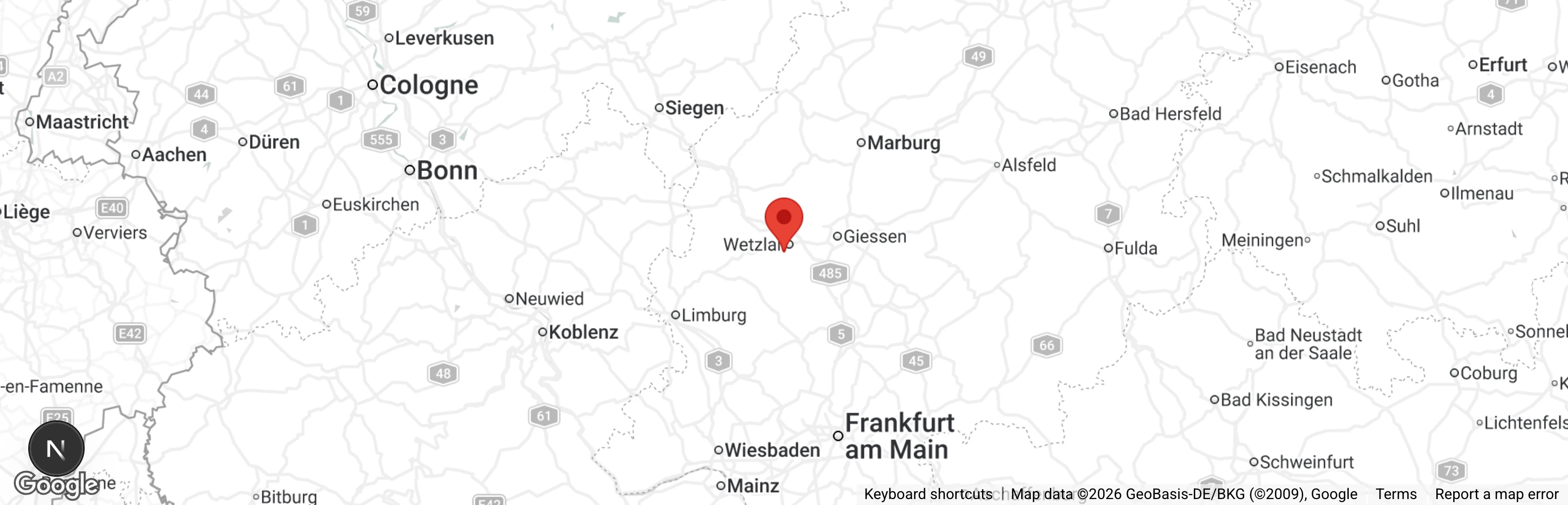 Map showing location of Tierheim Wetzlar