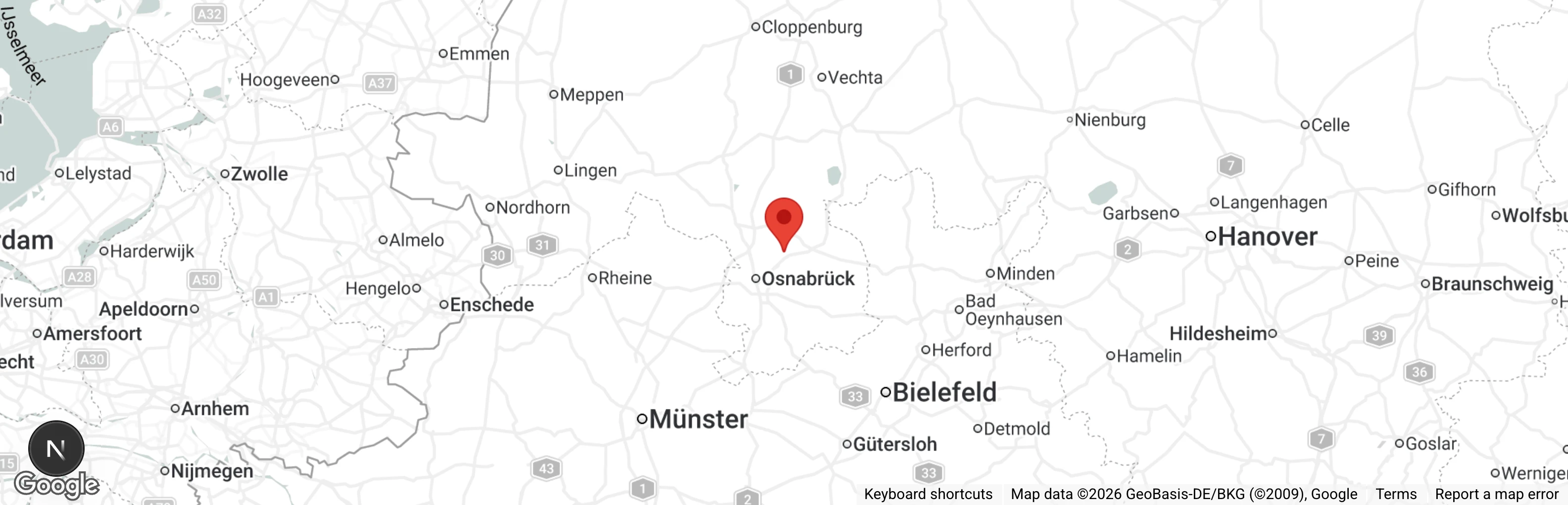 Map showing location of Katzenschutzbund Osnabrück e.V.