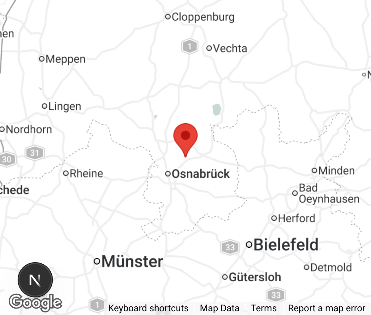 Map showing location of Katzenschutzbund Osnabrück e.V.