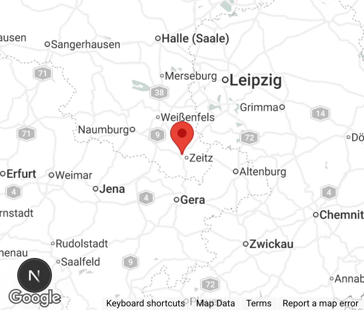 Map showing location of Tierheim 'Heinz Schneider' Zeitz