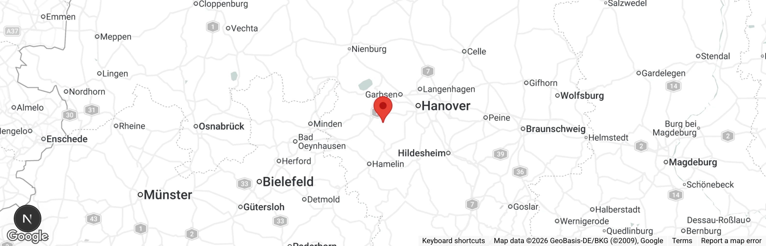 Map showing location of Tierheim Barsinghausen u. U. e.V.
