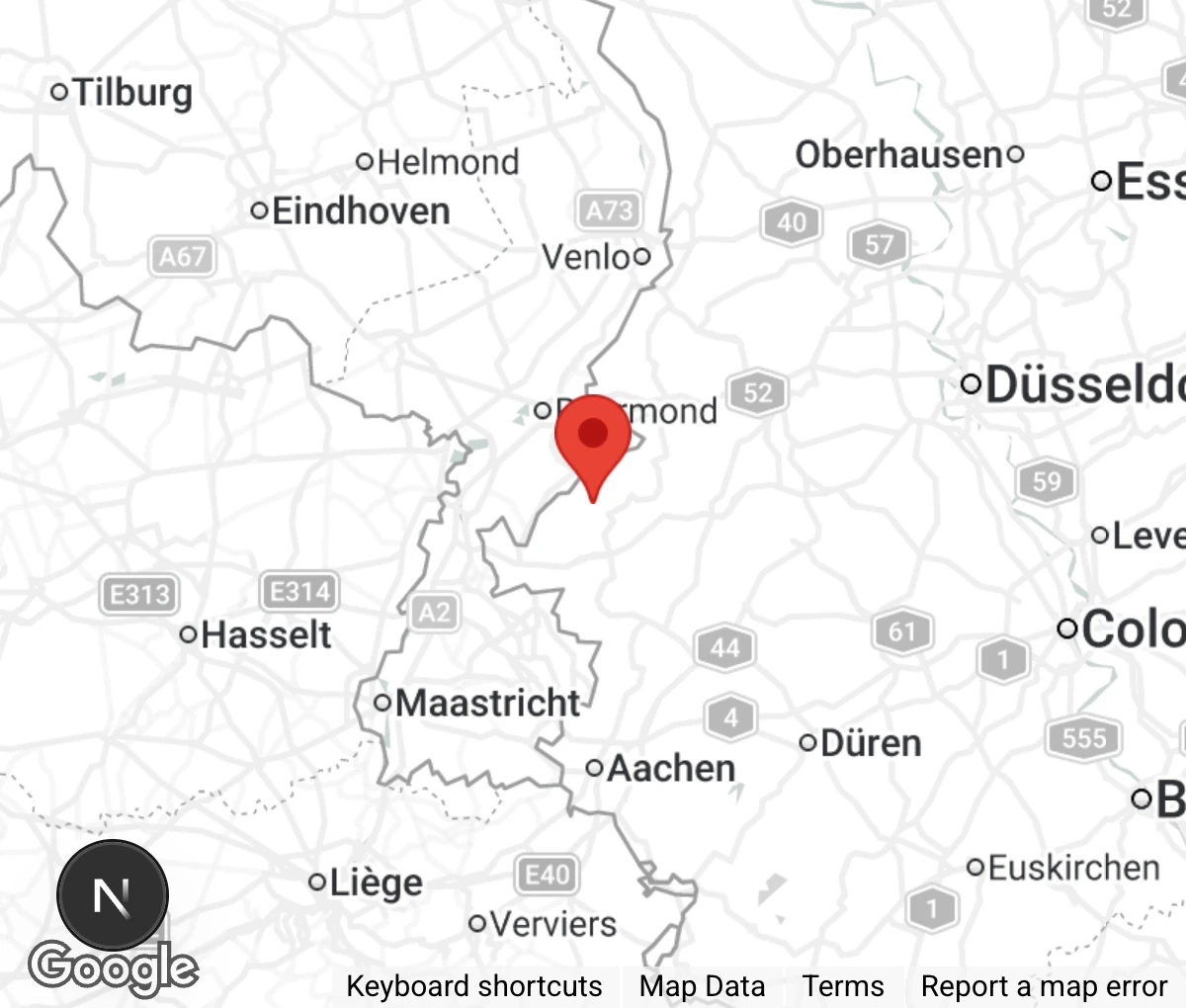 Map showing location of Tierheim Heinsberg