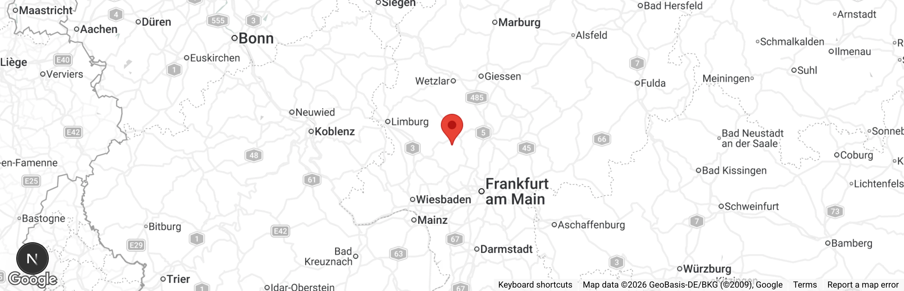 Map showing location of Tierschützer Hochtaunus e.V.