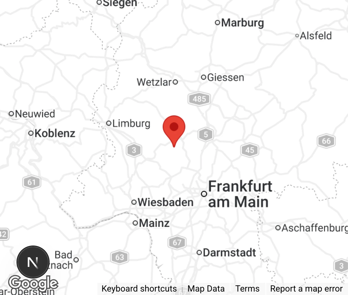 Map showing location of Tierschützer Hochtaunus e.V.