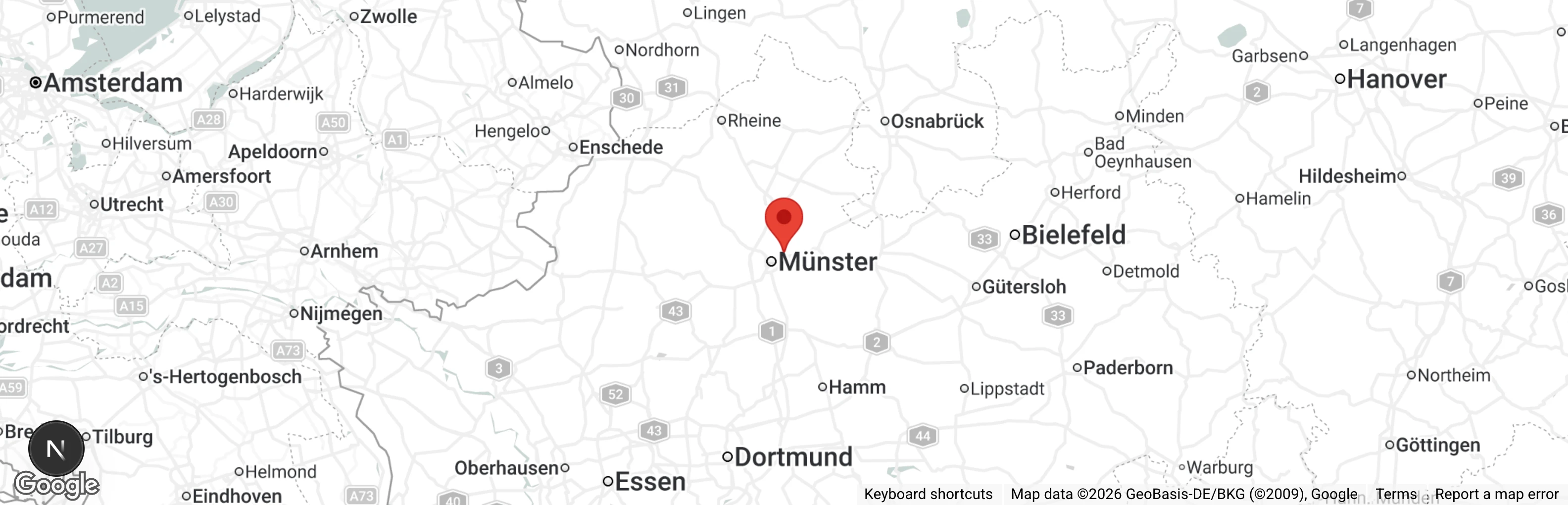Map showing location of Tierschutz-Verein Münster und Umgegend e.V.