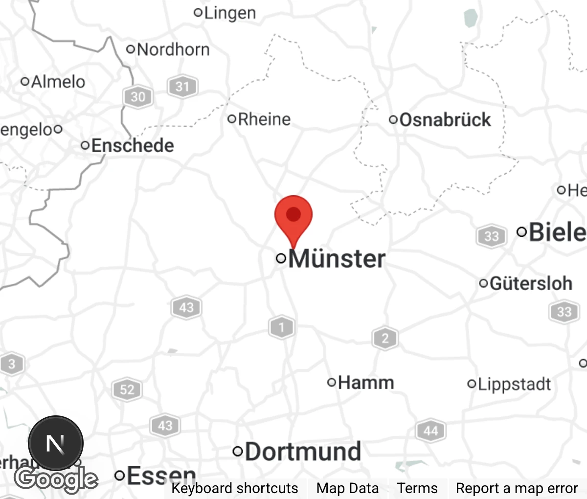 Map showing location of Tierschutz-Verein Münster und Umgegend e.V.