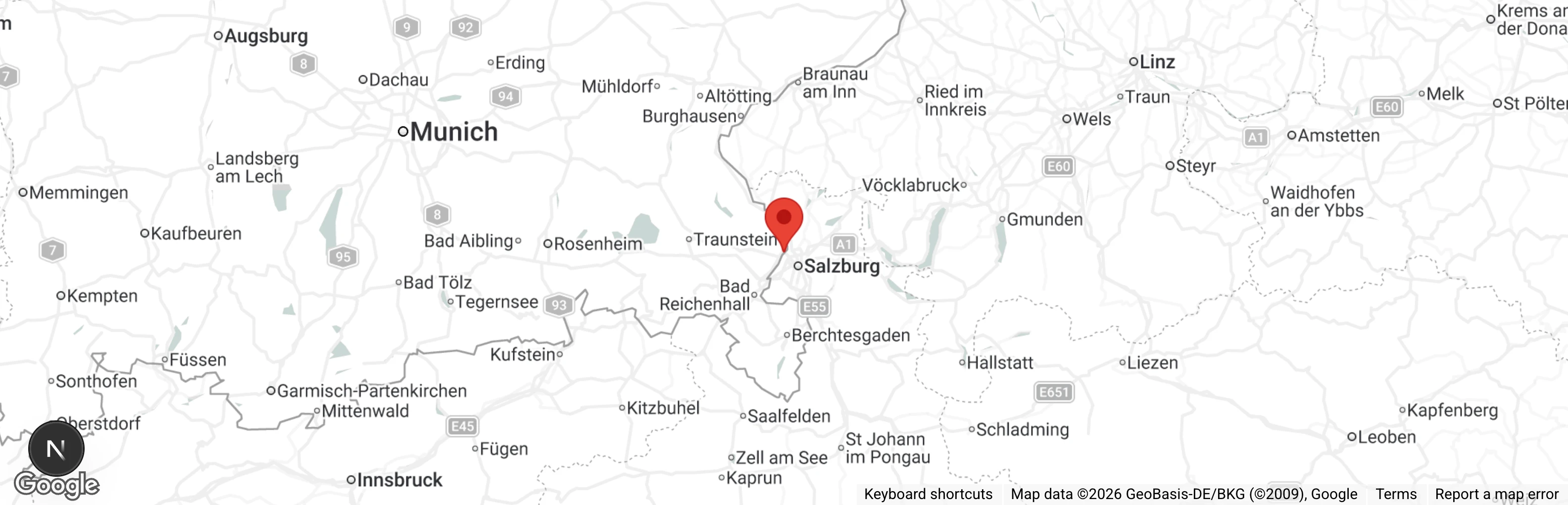 Map showing location of Tierheim Freilassing