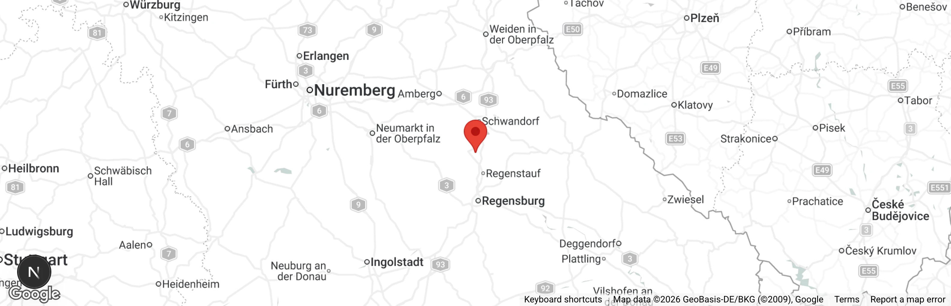 Map showing location of Tierauffangstation Städtedreieck Burglengenfeld-Maxhütte-Teublitz