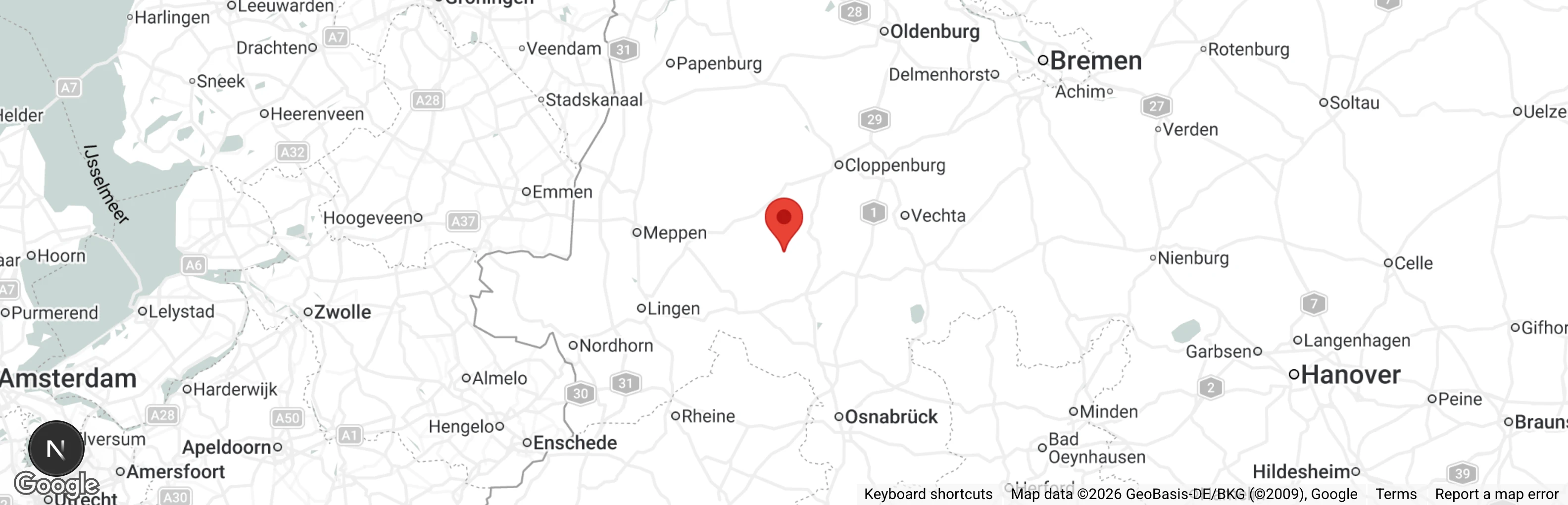 Map showing location of Tierschutzverein Altkreis Bersenbrück e.V.