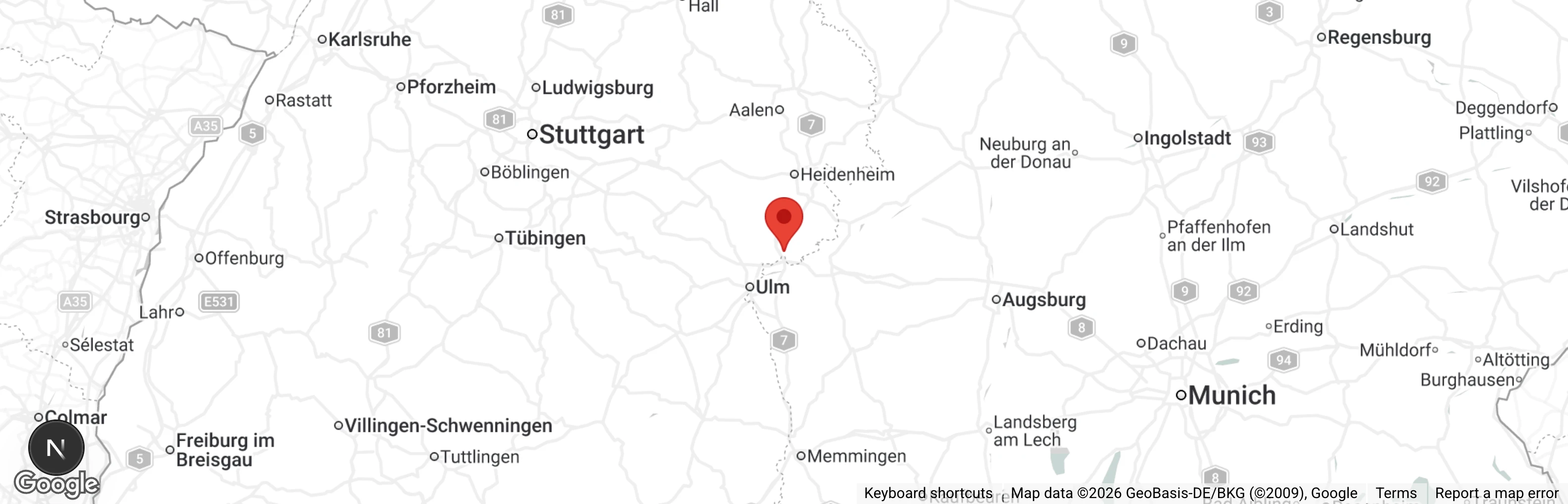 Map showing location of Katzenhilfe Langenau e.V.