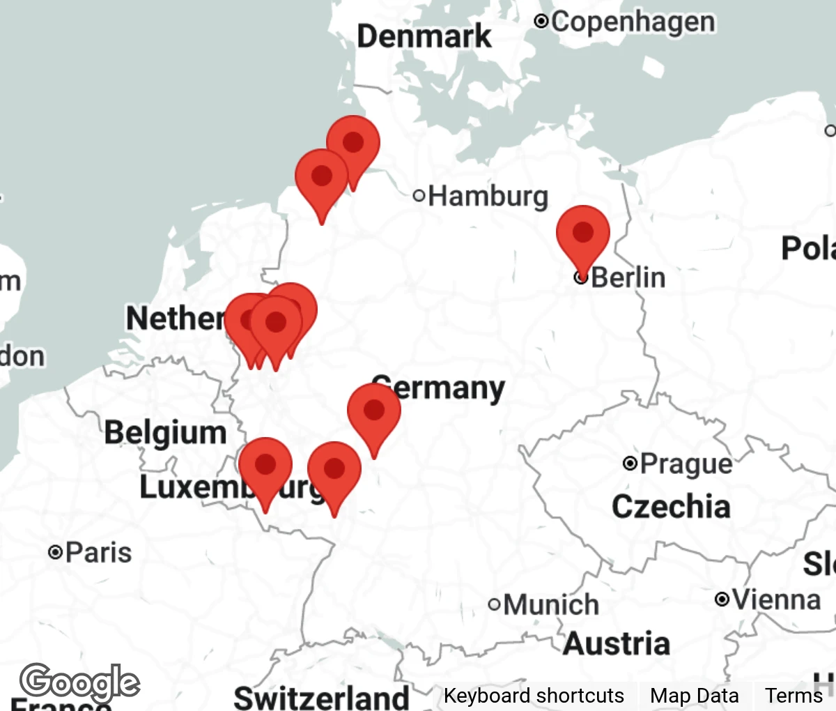 Map showing location of Tiere in Not Griechenland e.V.
