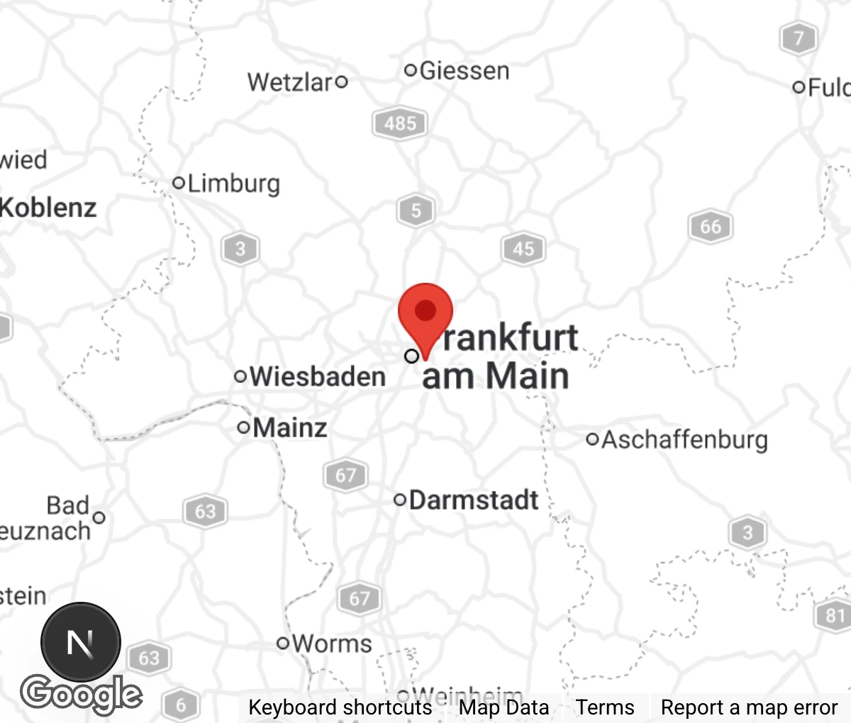 Map showing location of Auffangstation Frankfurt-Oberrad