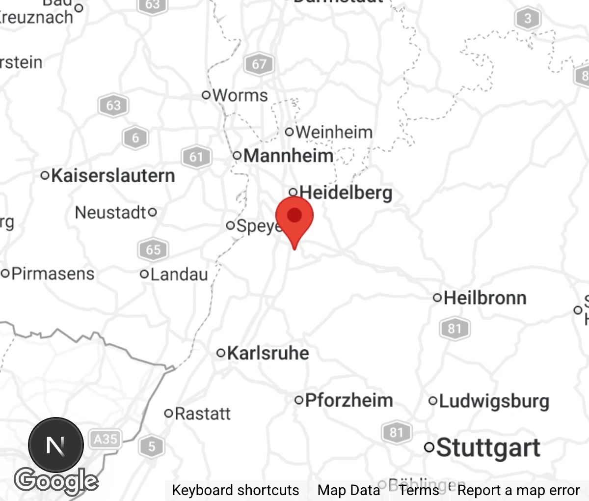 Map showing location of Gnadenhof für Seniorenkatzen des Tierschutzverein Angelbachtal-Östringen