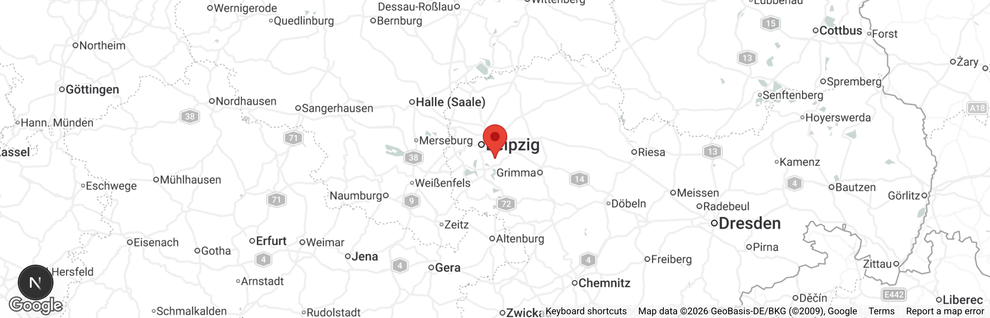 Map showing location of IG Katzenschutz Leipzig e.V.