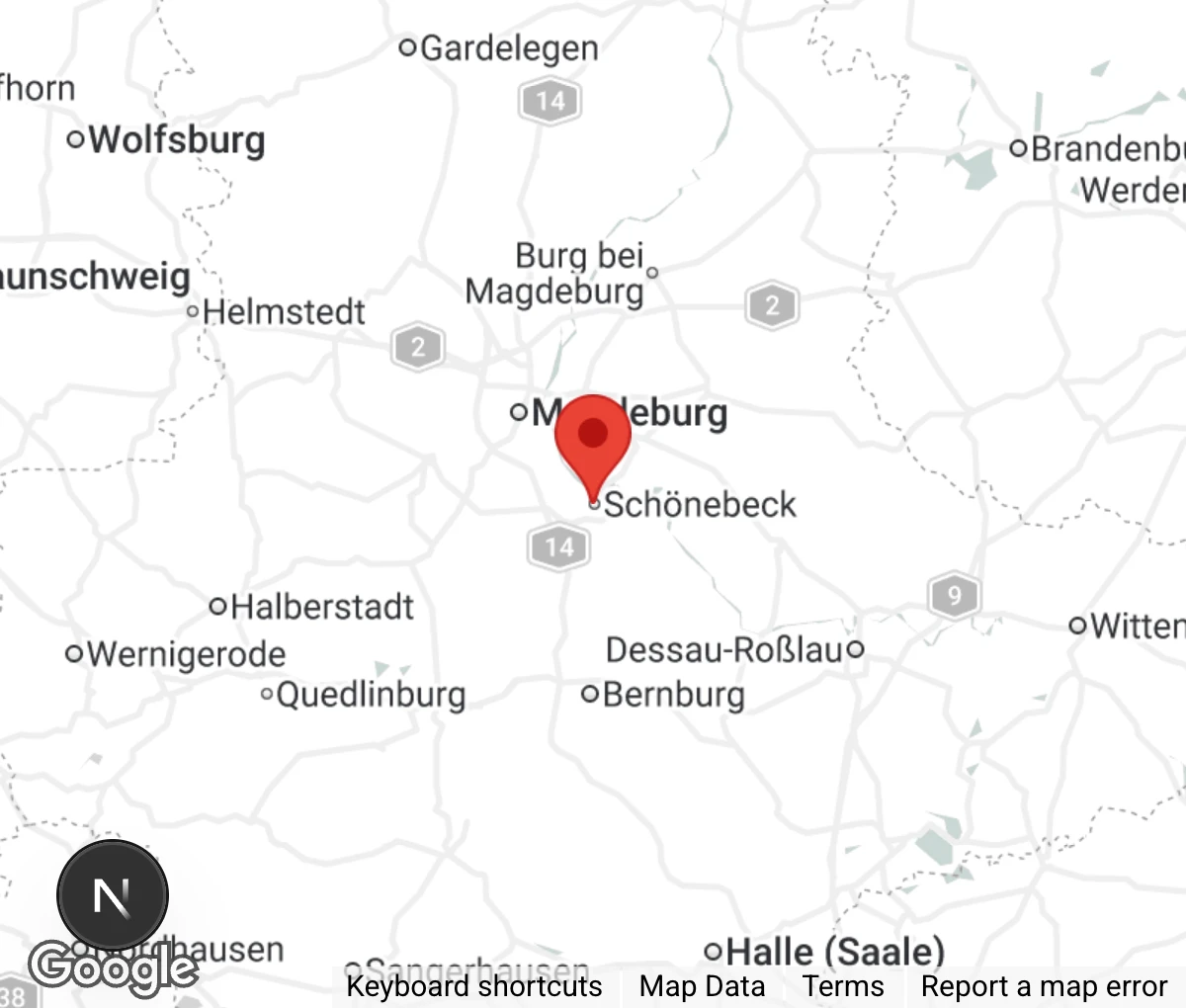 Map showing location of Tierheim Schönebeck