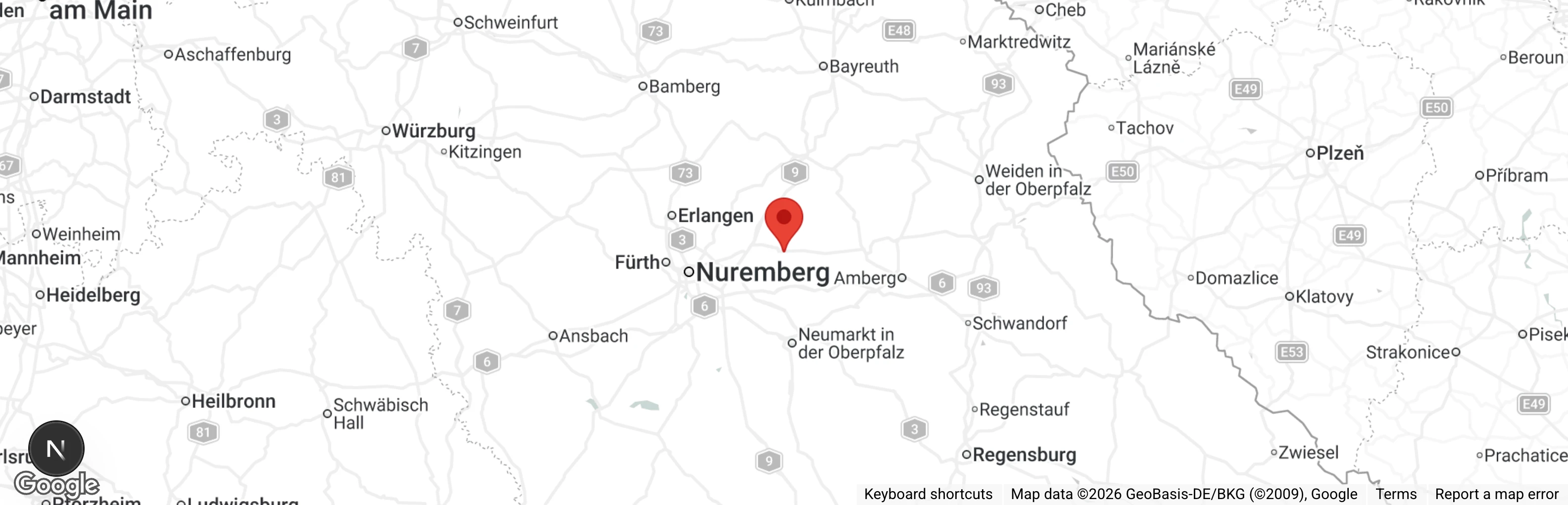 Map showing location of Tierheim Hersbruck