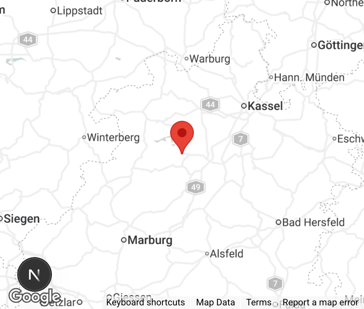 Map showing location of Tierheim Bad Wildungen