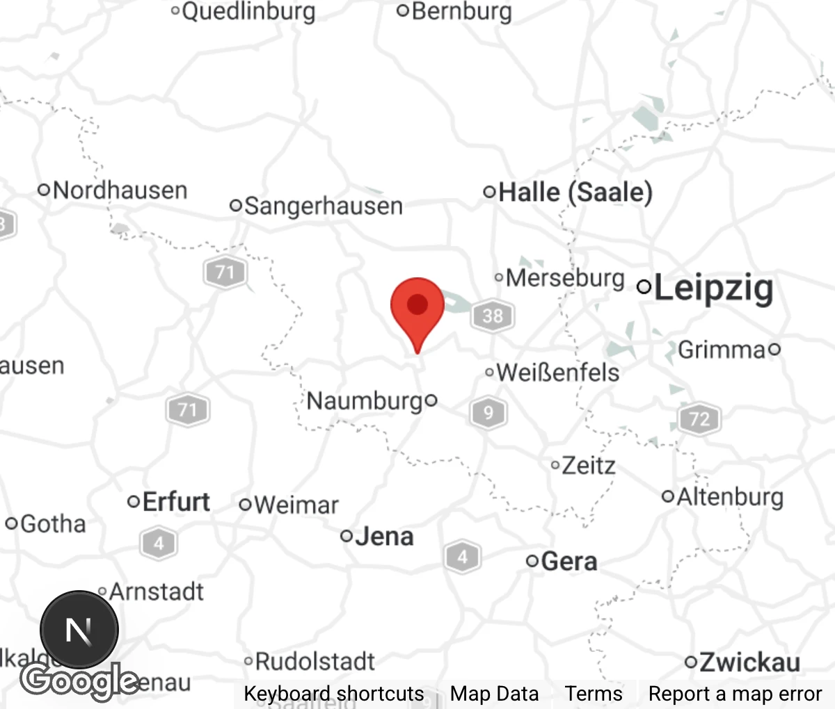 Map showing location of Tierheim Freyburg