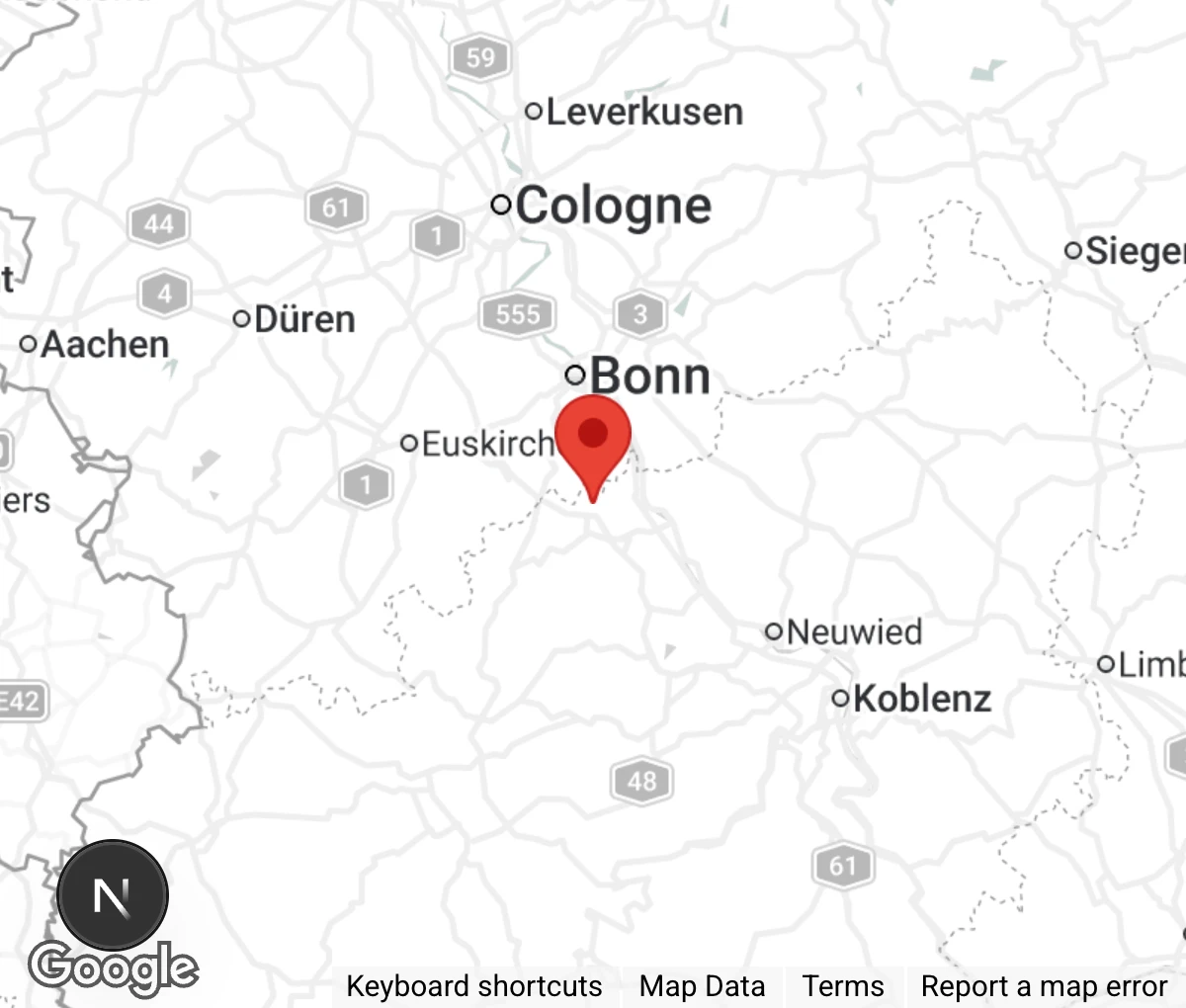 Map showing location of Tierhilfe mit Herz e.V.