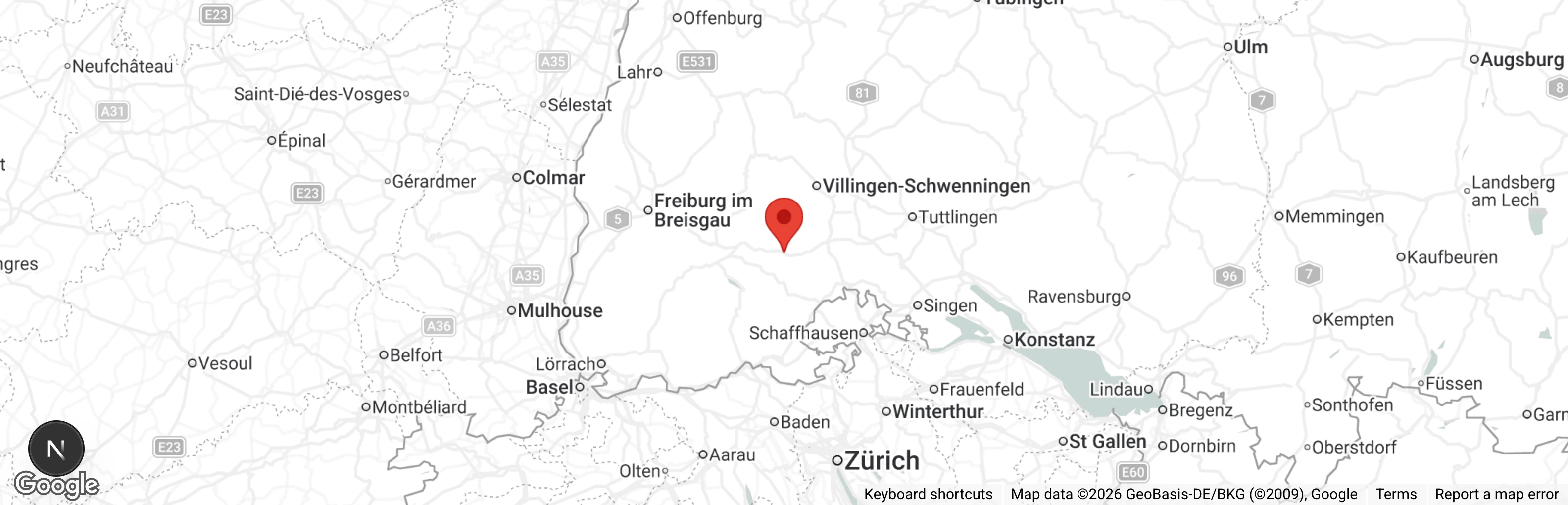 Map showing location of Tierheim Löffingen