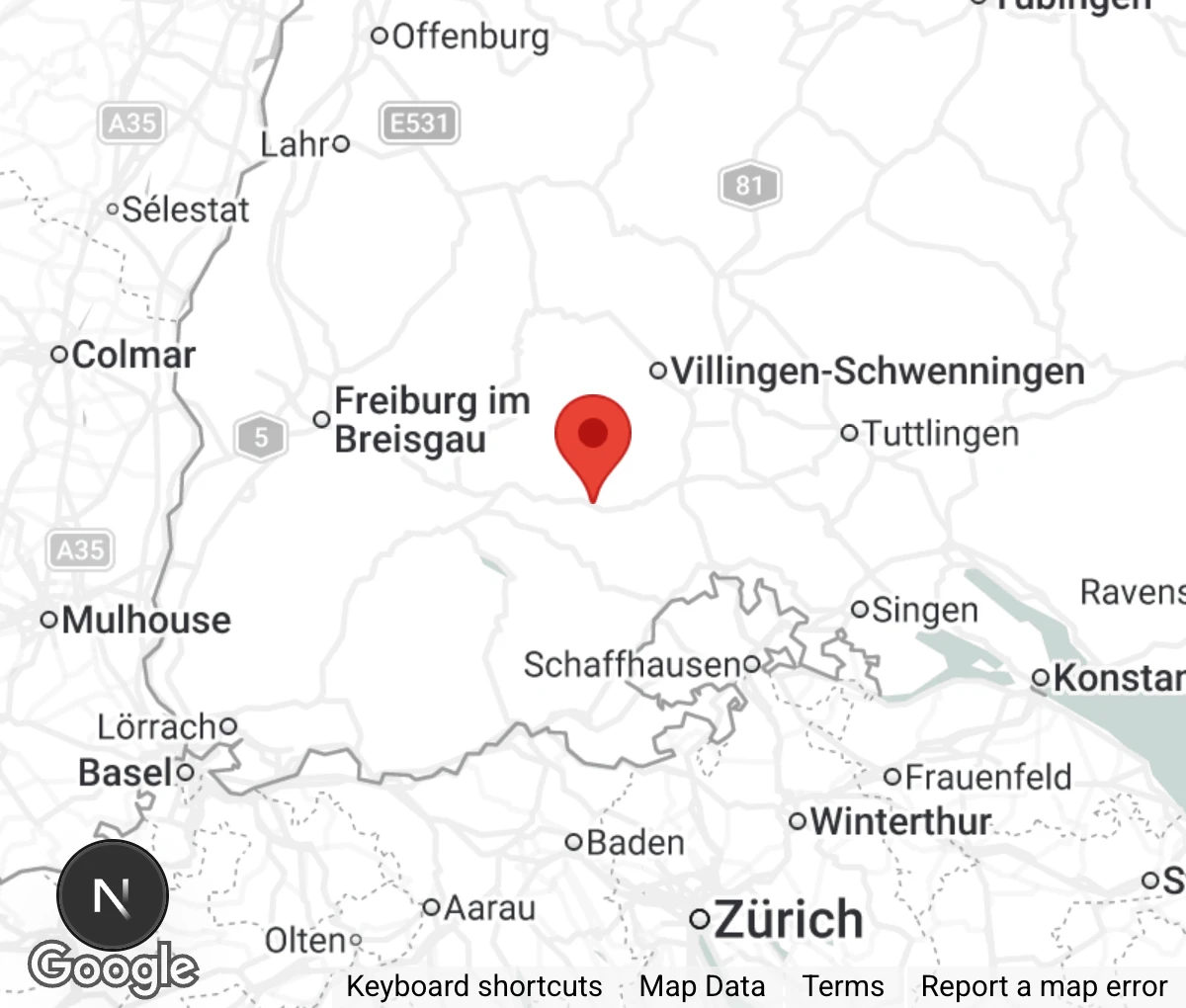 Map showing location of Tierheim Löffingen