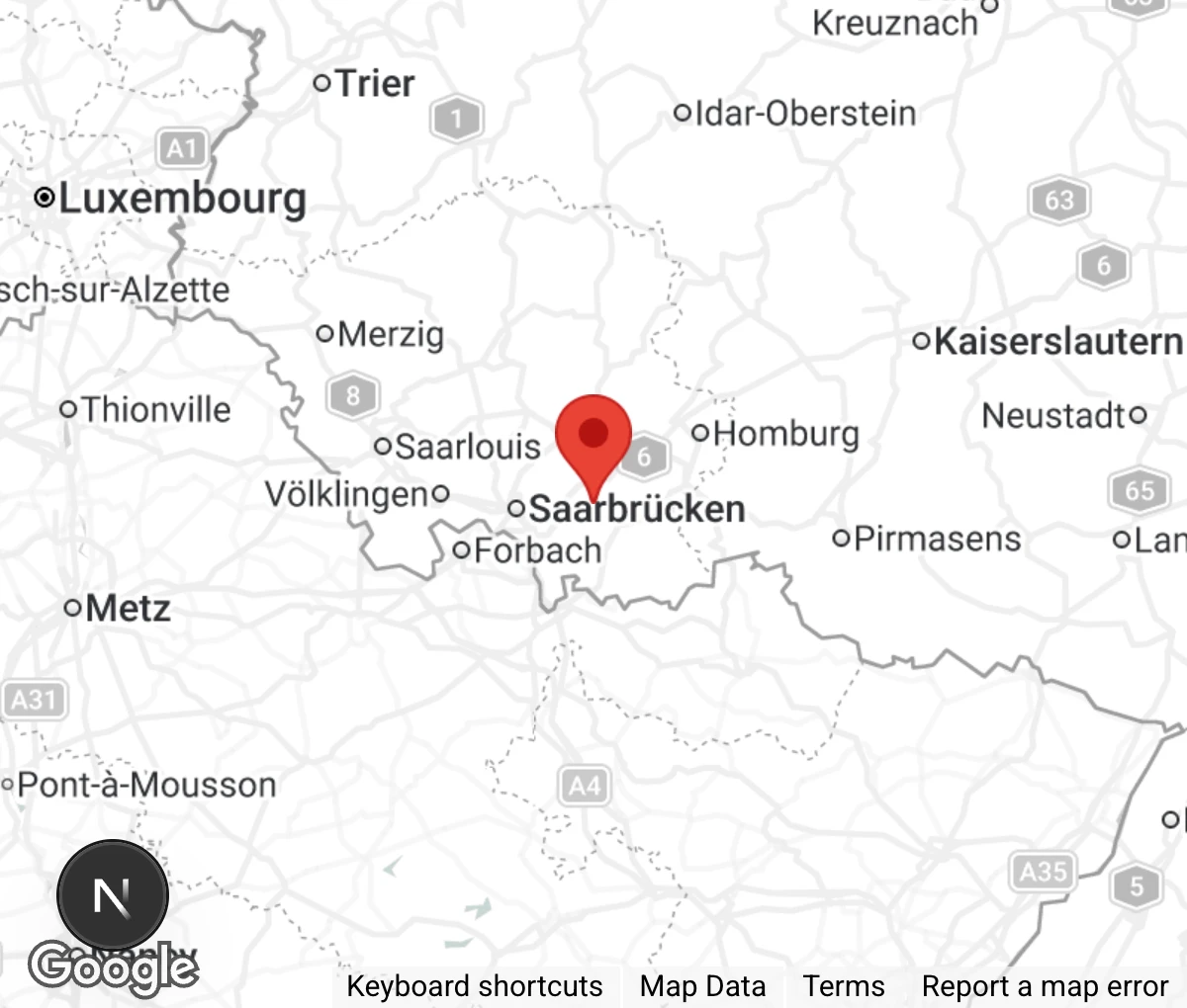 Map showing location of Katzenhaus Oberwürzbach