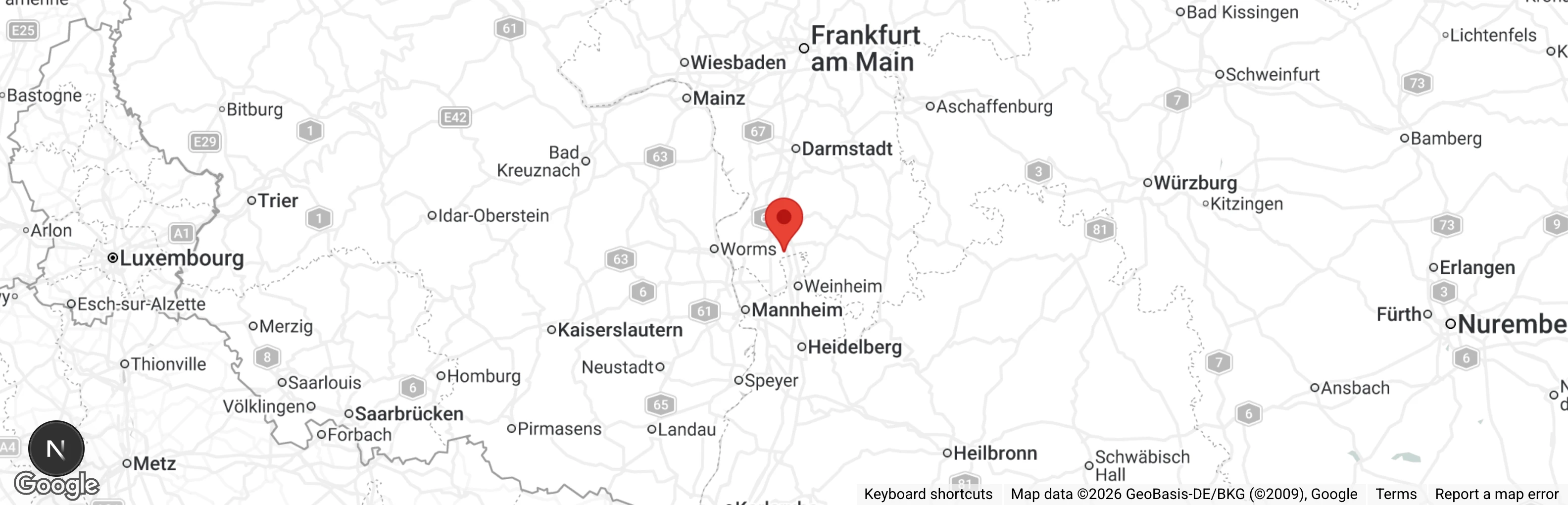 Map showing location of Tierheim Heppenheim