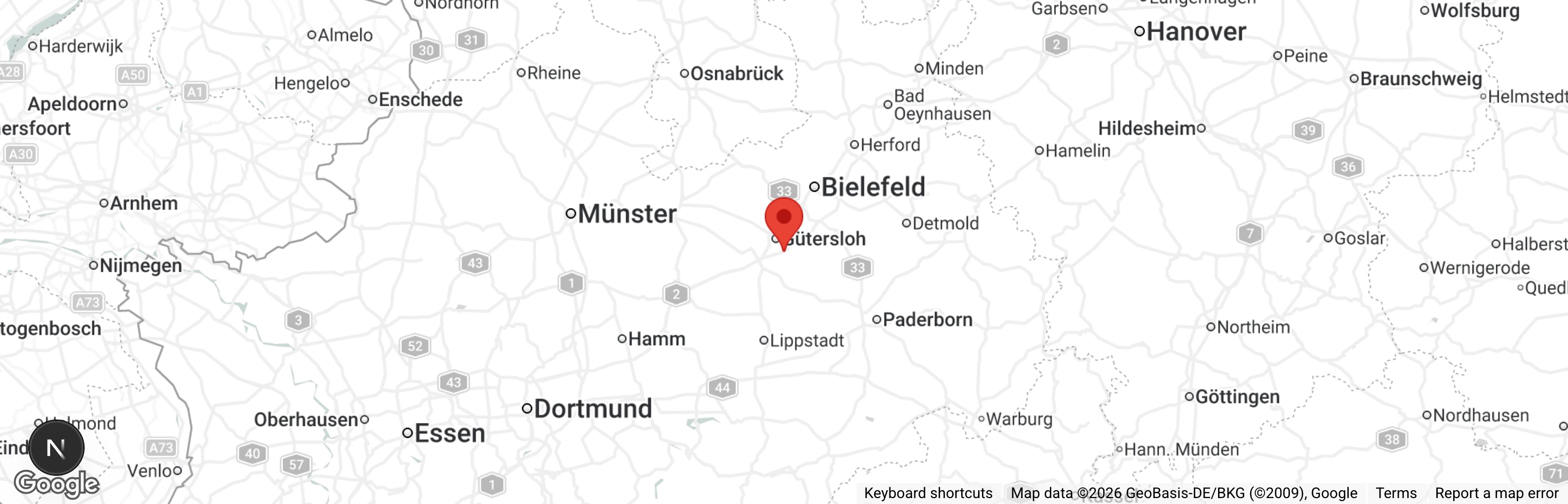 Map showing location of Tierheim Gütersloh