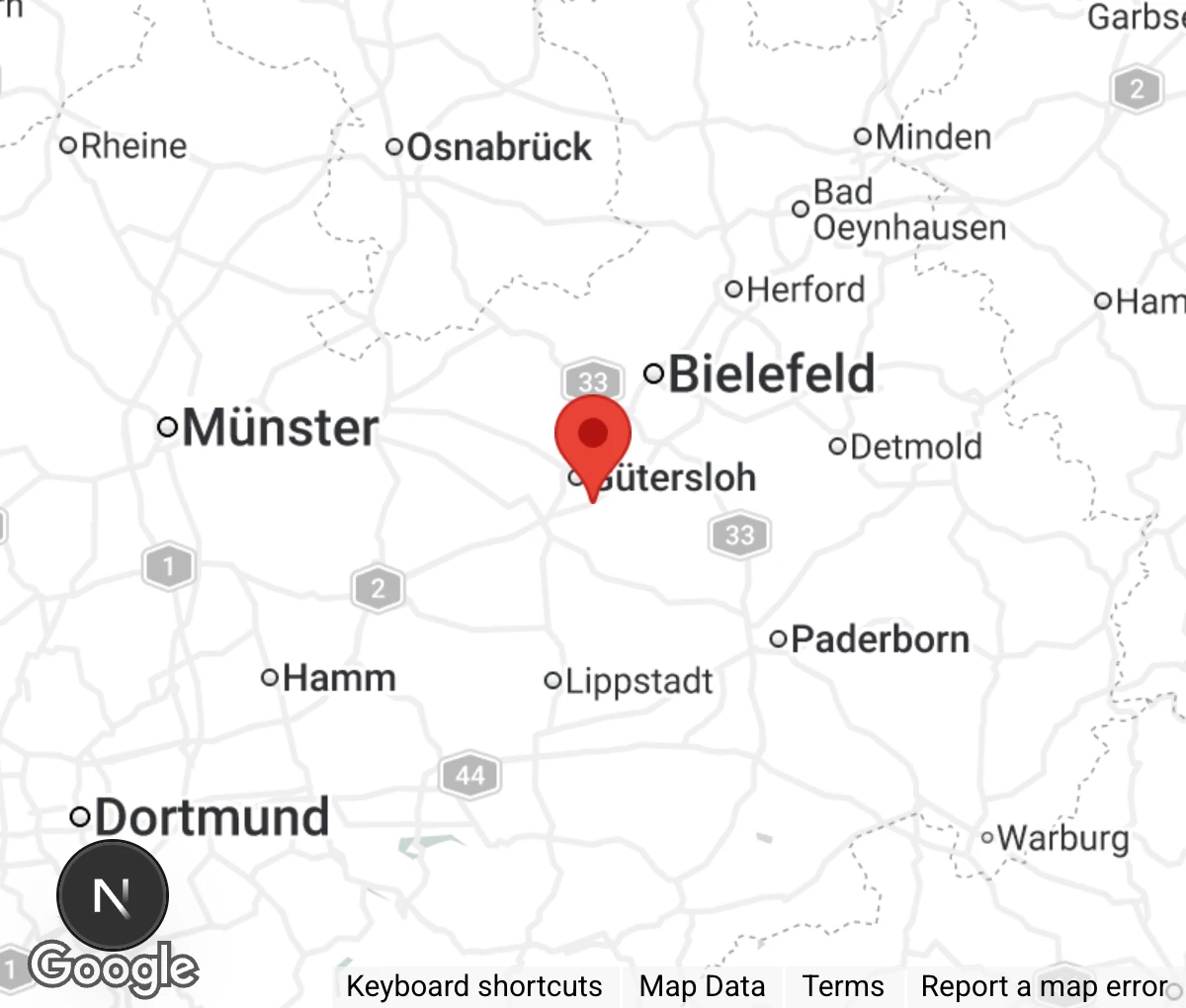 Map showing location of Tierheim Gütersloh