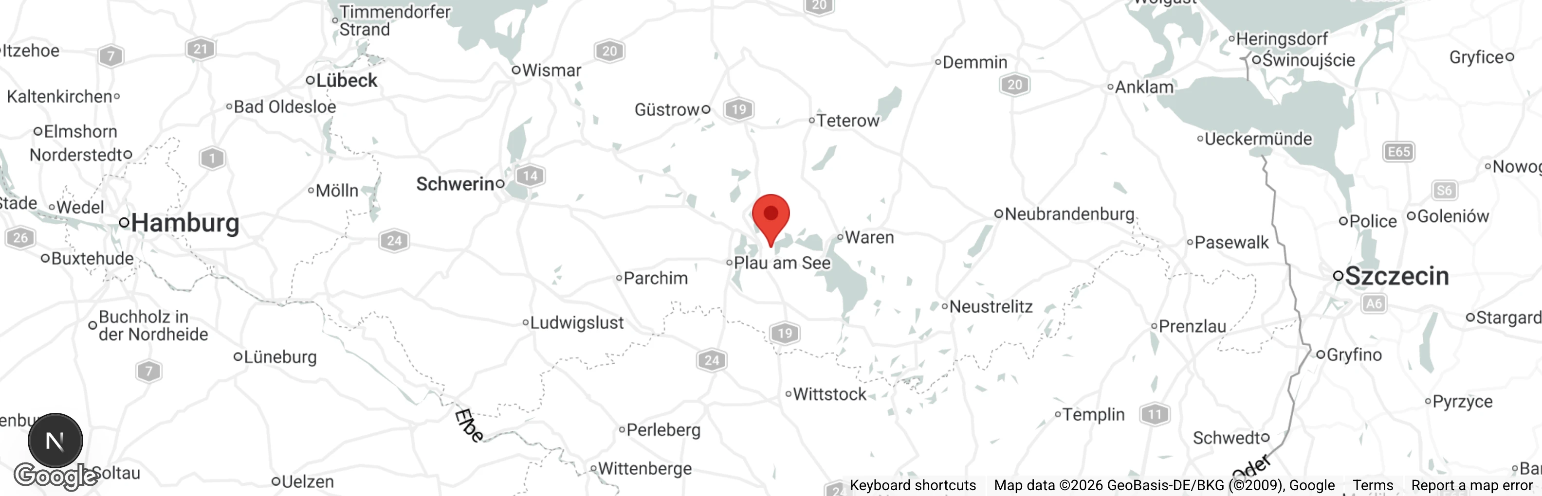 Map showing location of Tierheim Malchow