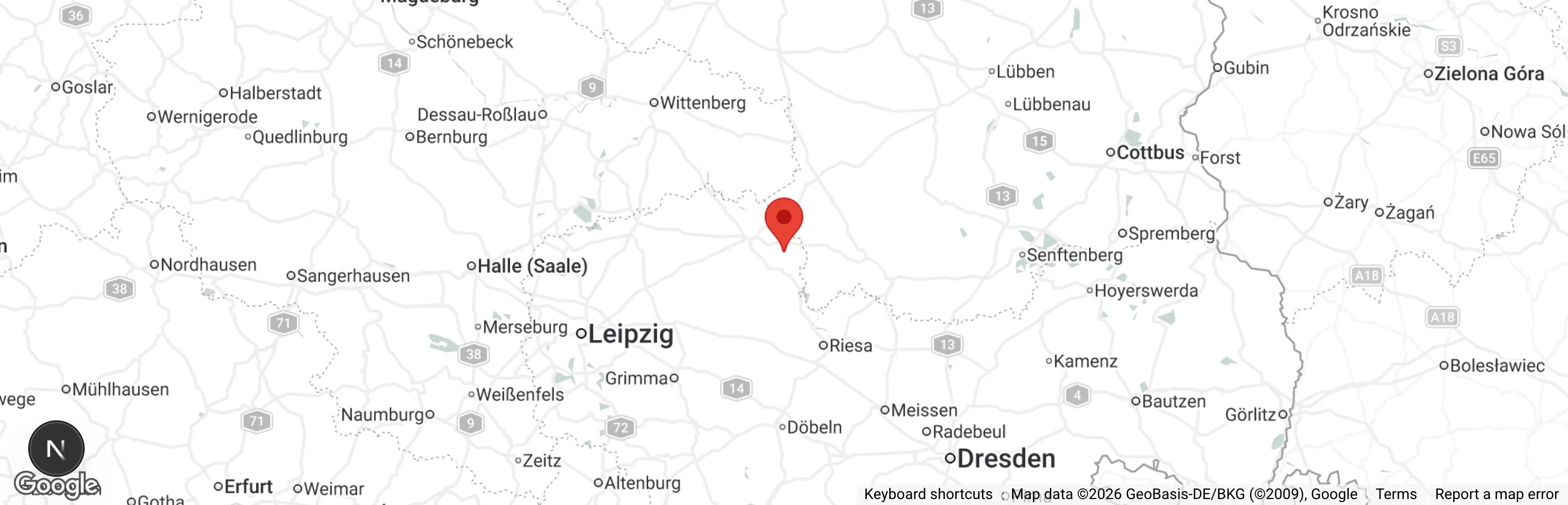 Map showing location of Tierheim Arzberg