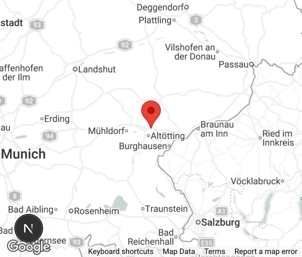 Map showing location of Tierheim Winhöring